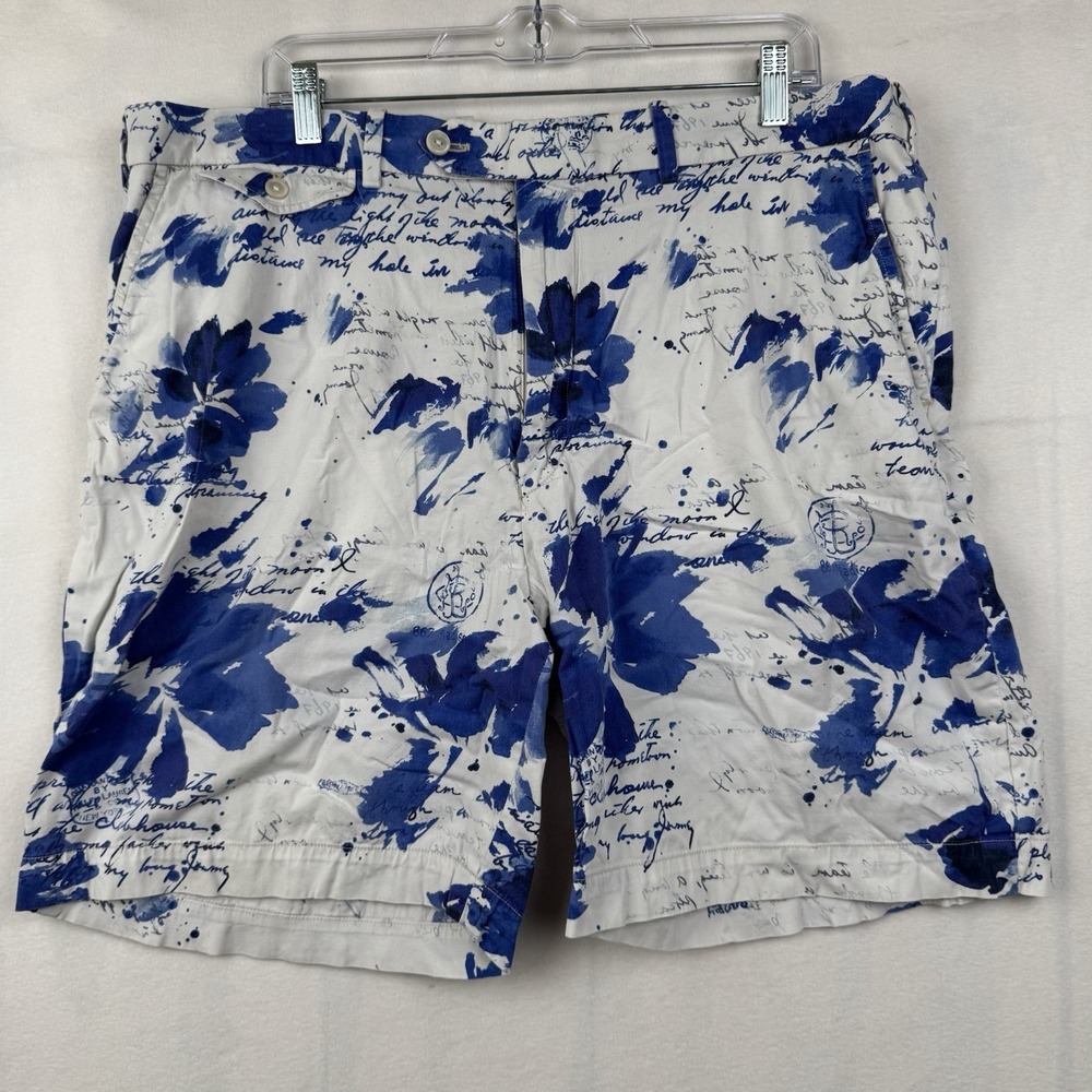 Polo Golf Ralph Lauren British West Indies Blue Floral Print Size 40 Classic Fit